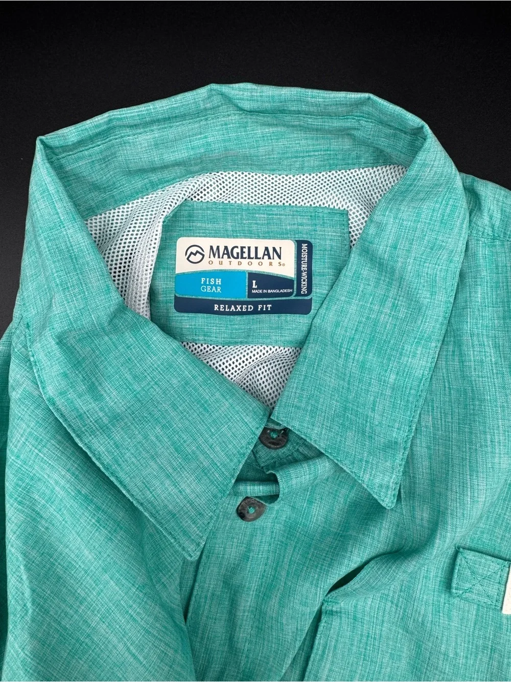 Magellan Outdoors Teal Green Long Sleeve Button-Down Shirt